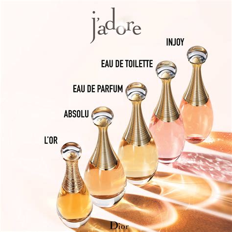 dior j'adore types